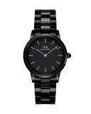  Shop Authentic Daniel Wellington Iconic Link Ceramic Black Dial Black Steel Strap Watch For Women - DW00100415 - Luxxuri