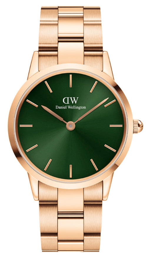  Shop Authentic Daniel Wellington Iconic Link Emerald Green Dial Rose Gold Steel Strap Watch For Women - DW00100419 - Luxxuri