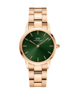  Shop Authentic Daniel Wellington Iconic Link Emerald Green Dial Rose Gold Steel Strap Watch For Women - DW00100421 - Luxxuri