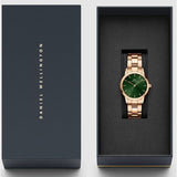  Shop Authentic Daniel Wellington Iconic Link Emerald Green Dial Rose Gold Steel Strap Watch For Women - DW00100421 - Luxxuri