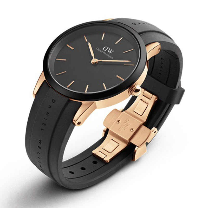  Shop Authentic Daniel Wellington Iconic Motion Black Dial Rubber Strap Watch For Women - DW00100426 - Luxxuri