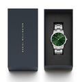  Shop Authentic Daniel Wellington Iconic Link Emerald Green Dial Silver Steel Strap Watch For Men - DW00100427 - Luxxuri
