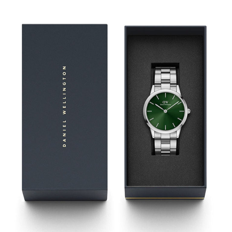  Shop Authentic Daniel Wellington Iconic Link Emerald Green Dial Silver Steel Strap Watch For Men - DW00100427 - Luxxuri