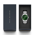  Shop Authentic Daniel Wellington Iconic Link Emerald Green Dial Silver Steel Strap Watch For Men - DW00100427 - Luxxuri