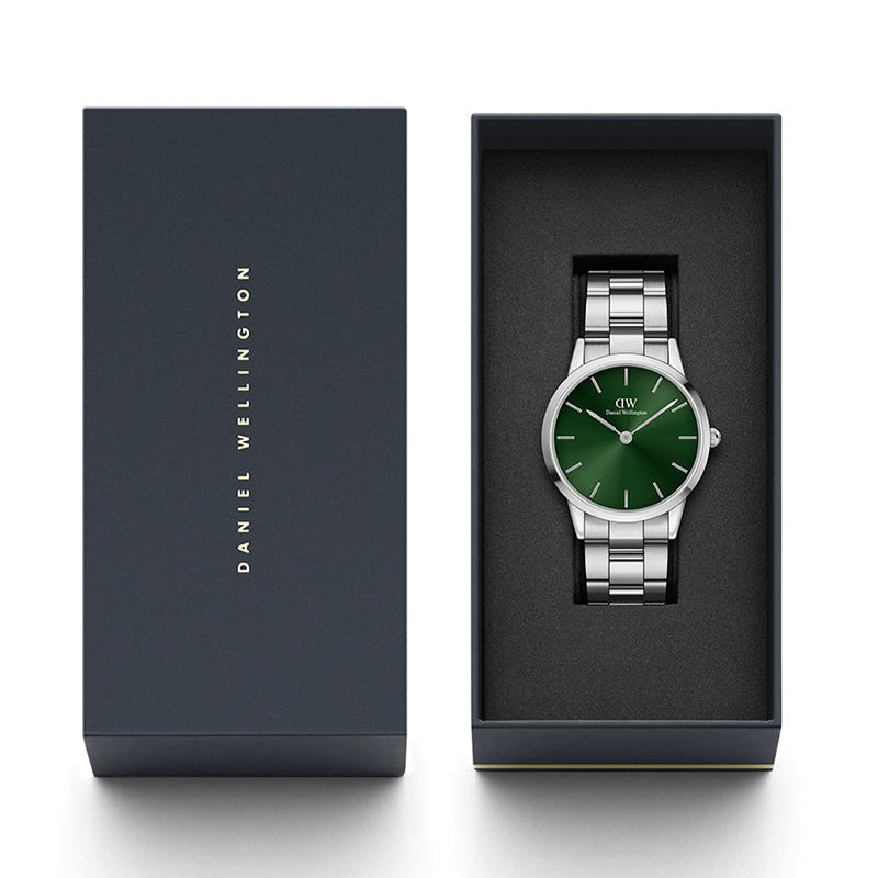  Shop Authentic Daniel Wellington Iconic Link Emerald Green Dial Silver Steel Strap Watch For Men - DW00100427 - Luxxuri