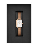  Shop Authentic Daniel Wellington Quadro Melrose White Dial Gold Mesh Strap Watch For Women - DW00100431 - Luxxuri