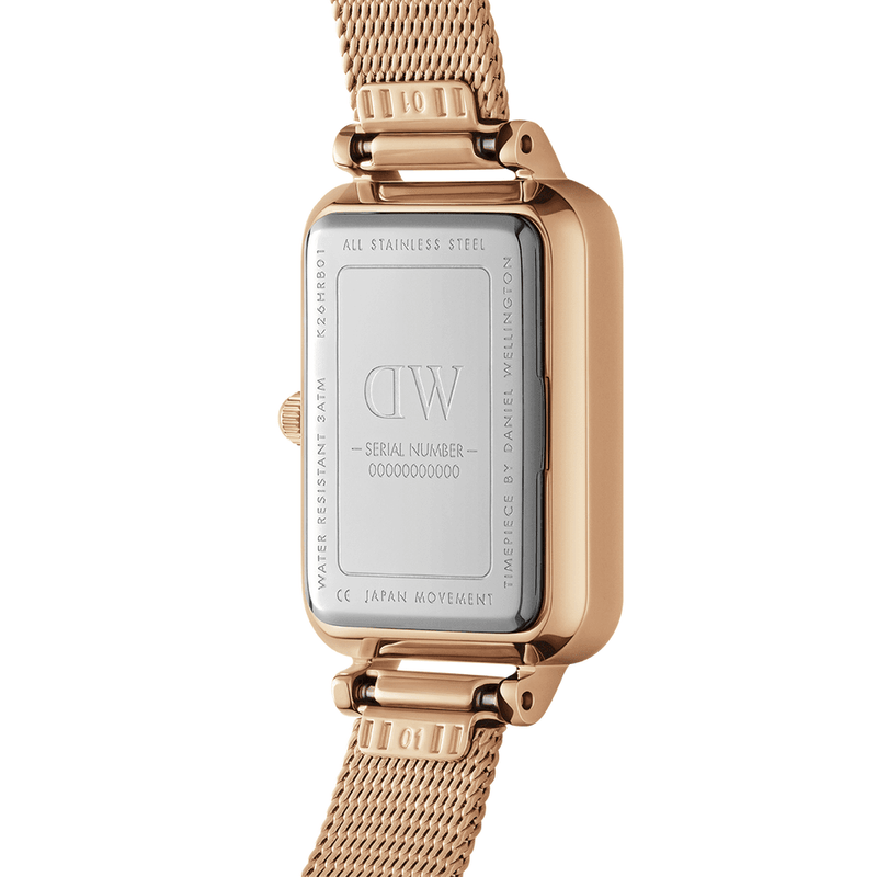  Shop Authentic Daniel Wellington Quadro Pressed Melrose Pink Dial Pink Mesh Bracelet Watch For Women - DW00100510 - Luxxuri