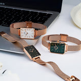 Shop Authentic Daniel Wellington Quadro Melrose White Dial Gold Mesh Strap Watch For Women - DW00100431 - Luxxuri