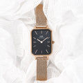  Shop Authentic Daniel Wellington Quadro Melrose Black Dial Rose Gold Mesh Bracelet Watch For Women - DW00100432 - Luxxuri