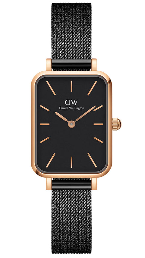  Shop Authentic Daniel Wellington Quadro Ashfield Black Dial Black Mesh Strap Watch For Women - DW00100433 - Luxxuri
