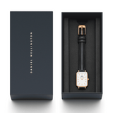  Shop Authentic Daniel Wellington Quadro White Dial Black Leather Strap Watch For Women - DW00100434 - Luxxuri