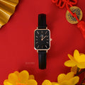  Shop Authentic Daniel Wellington Quadro Sheffield Black Dial Black Leather Strap Watch For Women - DW00100435 - Luxxuri