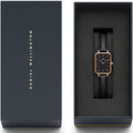  Shop Authentic Daniel Wellington Quadro Sheffield Black Dial Black Leather Strap Watch For Women - DW00100435 - Luxxuri