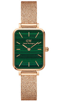  Shop Authentic Daniel Wellington Quadro Melrose Green Dial Rose Gold Mesh Strap Watch For Women - DW00100437 - Luxxuri