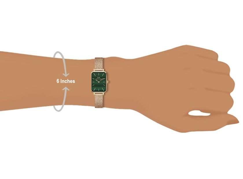  Shop Authentic Daniel Wellington Quadro Melrose Green Dial Rose Gold Mesh Strap Watch For Women - DW00100437 - Luxxuri