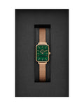  Shop Authentic Daniel Wellington Quadro Melrose Green Dial Rose Gold Mesh Strap Watch For Women - DW00100437 - Luxxuri