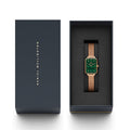  Shop Authentic Daniel Wellington Quadro Melrose Green Dial Rose Gold Mesh Strap Watch For Women - DW00100437 - Luxxuri