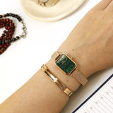  Shop Authentic Daniel Wellington Quadro Melrose Green Dial Rose Gold Mesh Strap Watch For Women - DW00100437 - Luxxuri
