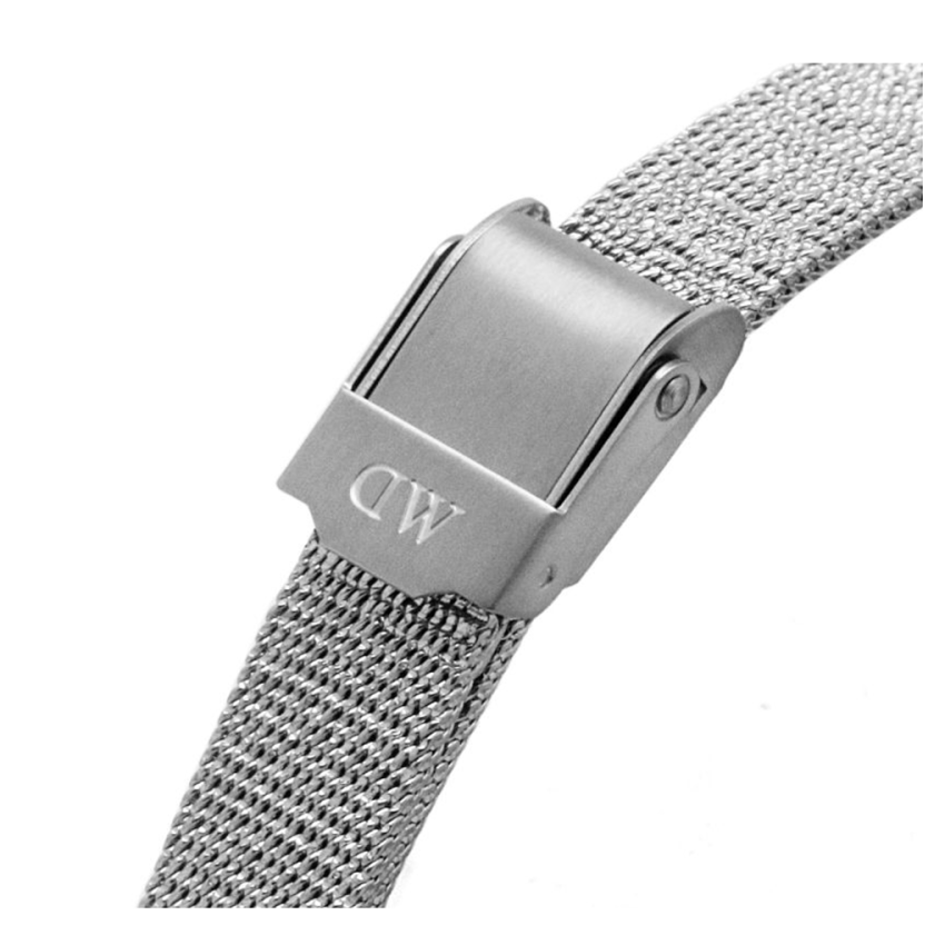  Shop Authentic Daniel Wellington Quadro Sterling White Dial Silver Mesh Strap Watch For Women - DW00100438 - Luxxuri