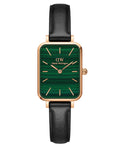  Shop Authentic Daniel Wellington Quadro Pressed Sheffield Green Dial Black Leather Strap Watch For Women - DW00100439 - Luxxuri