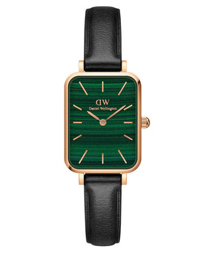  Shop Authentic Daniel Wellington Quadro Pressed Sheffield Green Dial Black Leather Strap Watch For Women - DW00100439 - Luxxuri