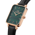  Shop Authentic Daniel Wellington Quadro Pressed Sheffield Green Dial Black Leather Strap Watch For Women - DW00100439 - Luxxuri