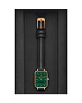  Shop Authentic Daniel Wellington Quadro Pressed Sheffield Green Dial Black Leather Strap Watch For Women - DW00100439 - Luxxuri