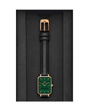  Shop Authentic Daniel Wellington Quadro Pressed Sheffield Green Dial Black Leather Strap Watch For Women - DW00100439 - Luxxuri
