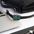  Shop Authentic Daniel Wellington Quadro Pressed Sheffield Green Dial Black Leather Strap Watch For Women - DW00100439 - Luxxuri