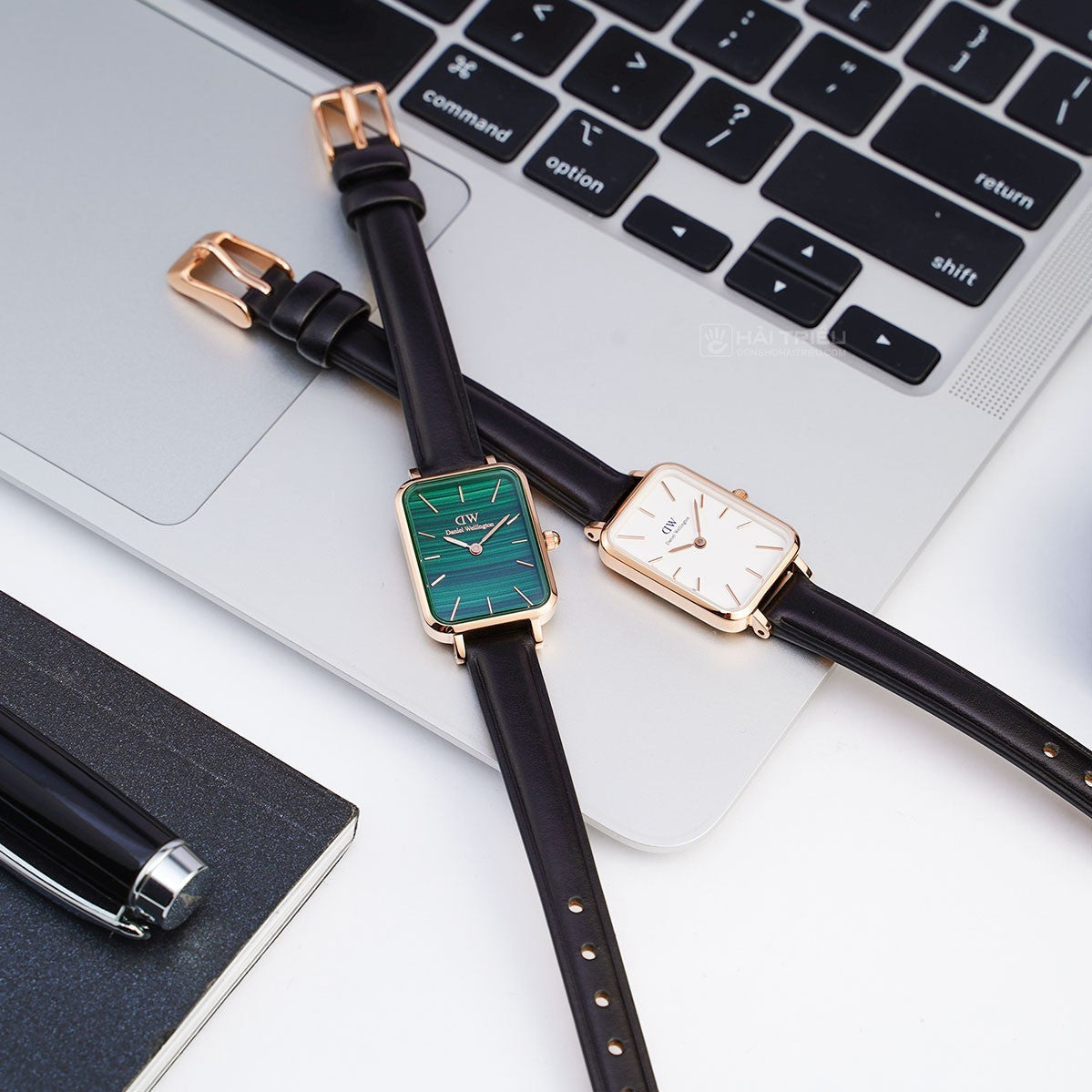  Shop Authentic Daniel Wellington Quadro White Dial Black Leather Strap Watch For Women - DW00100434 - Luxxuri