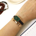  Shop Authentic Daniel Wellington Quadro Pressed Sheffield Green Dial Black Leather Strap Watch For Women - DW00100439 - Luxxuri