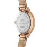  Shop Authentic Daniel Wellington Petite Pressed Melrose Black Dial Rose Gold Mesh Strap Watch For Women - DW00100440 - Luxxuri