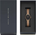  Shop Authentic Daniel Wellington Petite Pressed Melrose Black Dial Rose Gold Mesh Strap Watch For Women - DW00100440 - Luxxuri