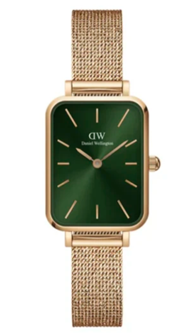  Shop Authentic Daniel Wellington Pressed Melrose Emerald Green Rose Gold Mesh Strap Watch For Women - DW00100445 - Luxxuri