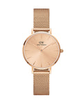  Shop Authentic Daniel Wellington Petite Rose Gold Dial Rose Gold Mesh Bracelet Watch For Women - DW00100470 - Luxxuri
