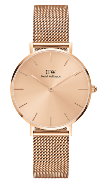  Shop Authentic Daniel Wellington Petite Rose Gold Dial Rose Gold Mesh Strap Watch For Women - DW00100472 - Luxxuri