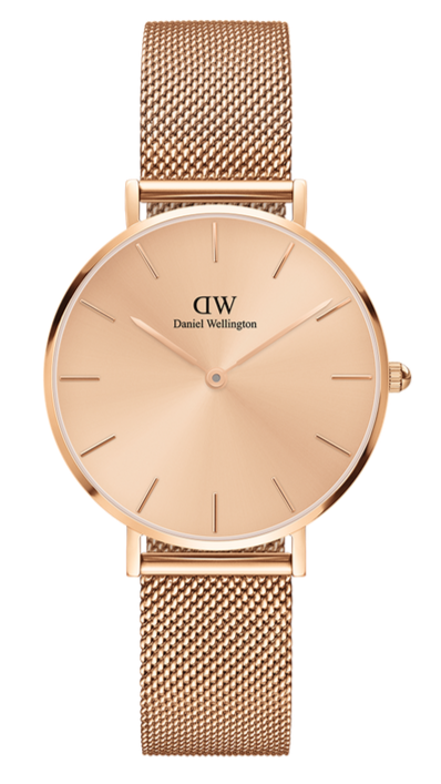  Shop Authentic Daniel Wellington Petite Rose Gold Dial Rose Gold Mesh Strap Watch For Women - DW00100472 - Luxxuri