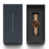  Shop Authentic Daniel Wellington Petite Amber Brown Dial Gold Mesh Strap Watch For Women - DW00100476 - Luxxuri