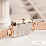  Shop Authentic Daniel Wellington Quadro Unitone Rose Gold Dial Rose Gold Mesh Strap Watch For Women - DW00100484 - Luxxuri