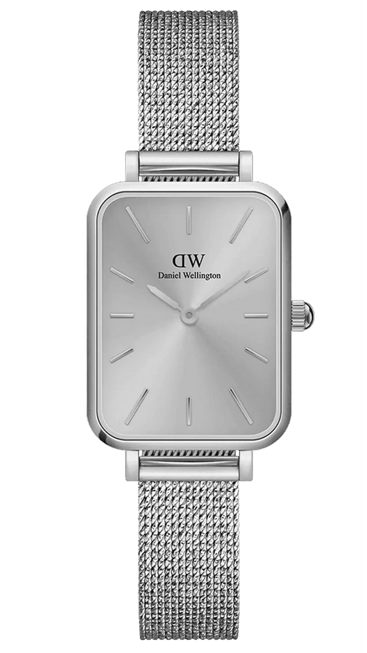  Shop Authentic Daniel Wellington Quadro Unitone Silver Dial Silver Mesh Strap Watch For Women - DW00100486 - Luxxuri