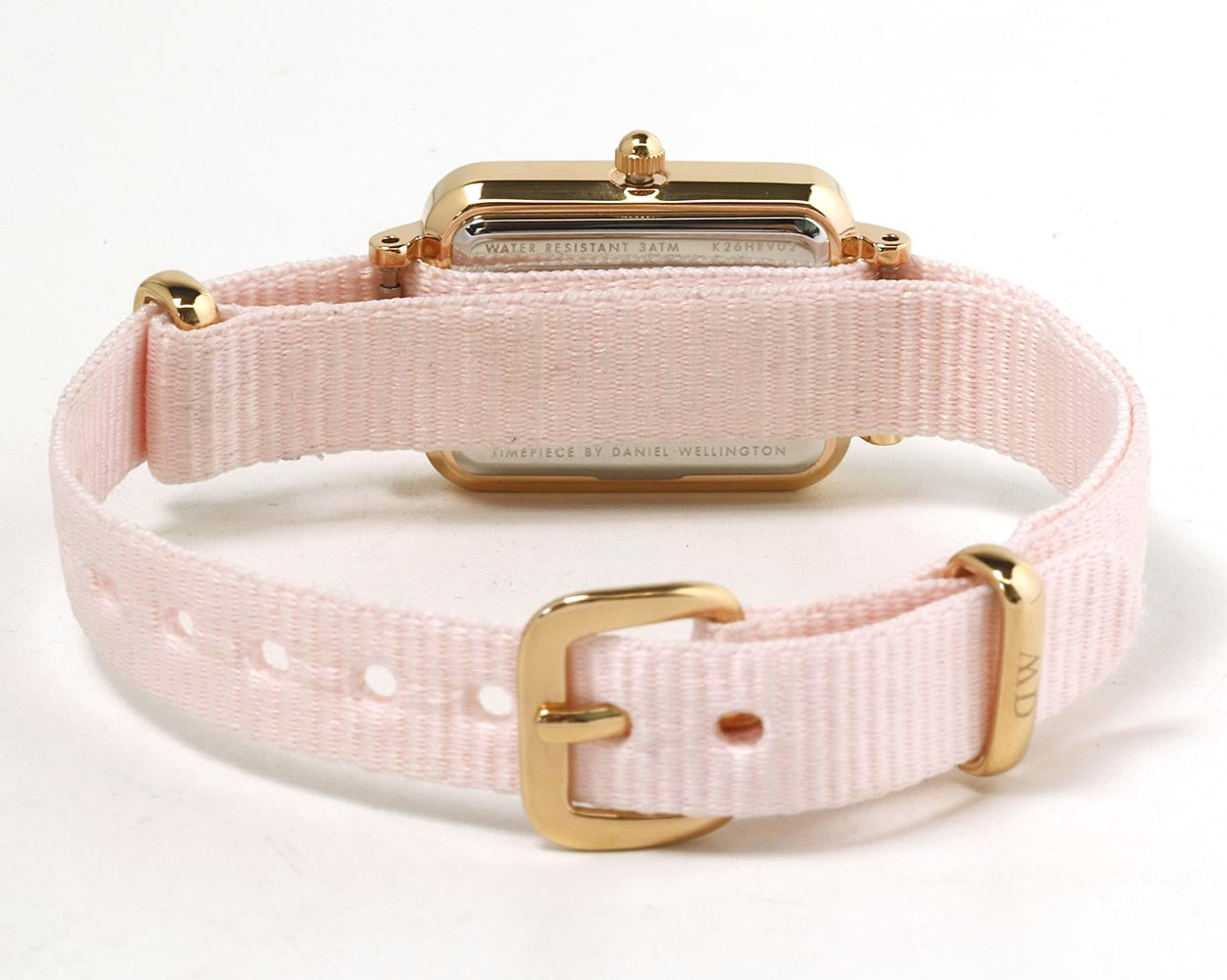  Shop Authentic Daniel Wellington Quadro Pressed Mother of Pearl Pink Dial Pink Nylon Strap Watch For Women - DW00100509 - Luxxuri