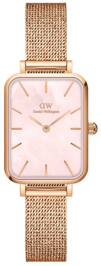  Shop Authentic Daniel Wellington Quadro Pressed Melrose Pink Dial Pink Mesh Bracelet Watch For Women - DW00100510 - Luxxuri