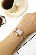  Shop Authentic Daniel Wellington Quadro Pressed Melrose Pink Dial Pink Mesh Bracelet Watch For Women - DW00100510 - Luxxuri