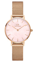  Shop Authentic Daniel Wellington Petite Melrose Mother of Pearl Pink Dial Pink Mesh Strap Watch For Women - DW00100513 - Luxxuri