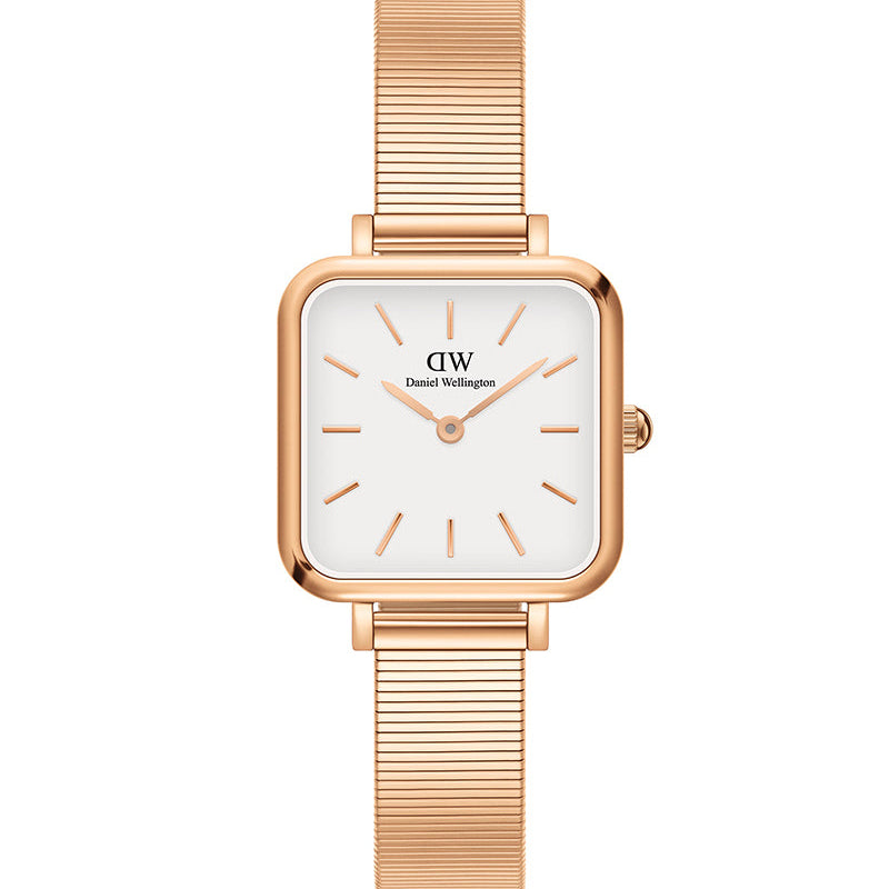  Shop Authentic Daniel Wellington Quadro Studio White Dial Rose Gold Mesh Strap Watch For Women - DW00100517 - Luxxuri