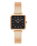  Shop Authentic Daniel Wellington Quadro Studio Black Dial Rose Gold Mesh Strap Watch For Women - DW00100518 - Luxxuri