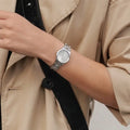  Shop Authentic Daniel Wellington Iconic Link Unitone Silver Dial Silver Steel Strap Watch For Women - DW00100402 - Luxxuri