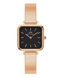  Shop Authentic Daniel Wellington Quadro Studio Black Dial Rose Gold Mesh Strap Watch For Women - DW00100518 - Luxxuri