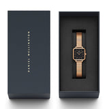  Shop Authentic Daniel Wellington Quadro Studio Black Dial Rose Gold Mesh Strap Watch For Women - DW00100518 - Luxxuri