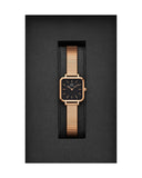  Shop Authentic Daniel Wellington Quadro Studio Black Dial Rose Gold Mesh Strap Watch For Women - DW00100518 - Luxxuri